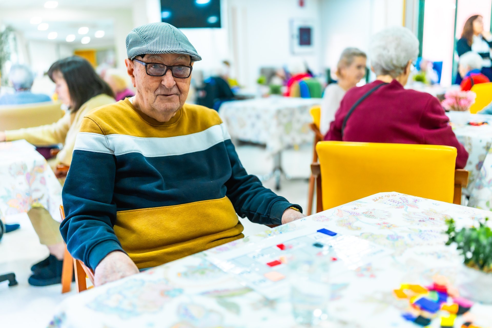 Elderly man engaging in recreational activities